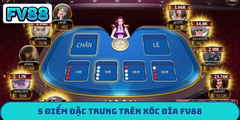 Xóc Đĩa FV88 - Sảnh Cược Xanh Chín Đạt Mốc 2 Triệu Thành Viên 5 điểm đặc trưng trên xóc đĩa FV88