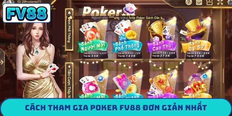 Cách tham gia poker FV88 đơn giản nhất