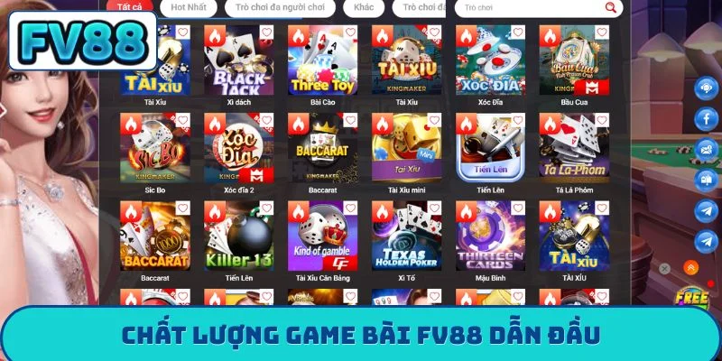 Chất lượng game bài FV88 dẫn đầu